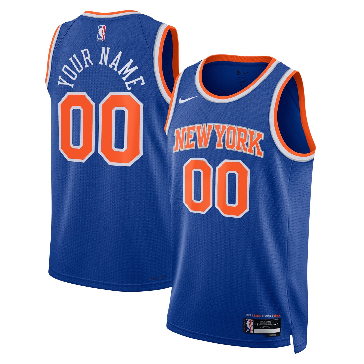 New York Knicks Nike Unisex Swingman Custom Jersey Blue - Icon Edition