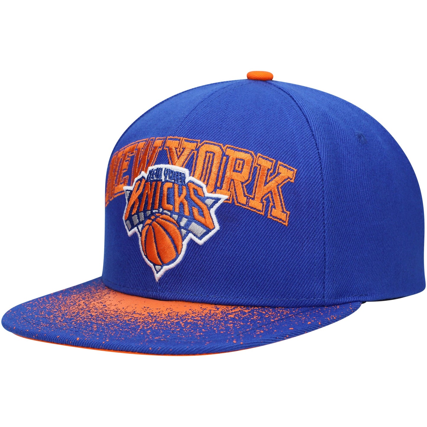 New York Knicks Mitchell & Ness Hardwood Classics Energy Re-Take Speckle Brim Snapback Hat - Blue
