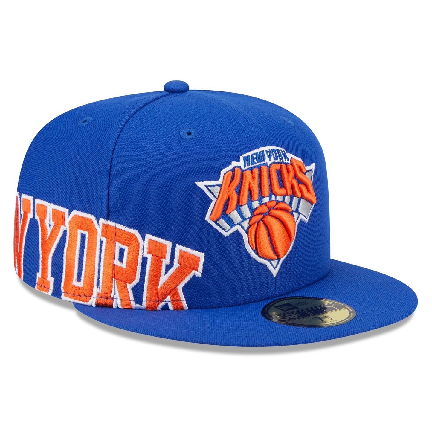 New York Knicks New Era Side Arch Jumbo 59FIFTY Fitted Hat - Blue