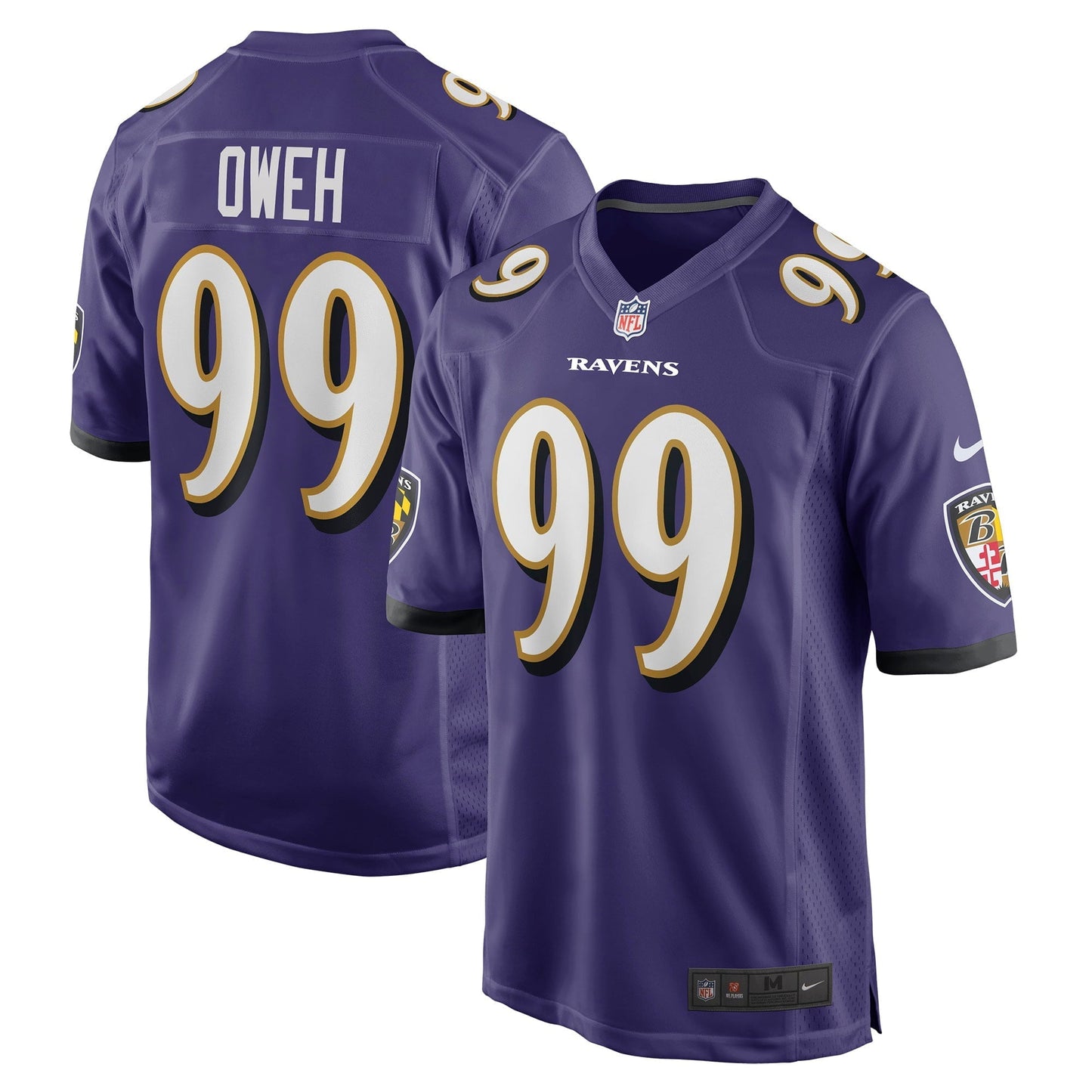 Men's Nike Odafe Oweh Purple Baltimore Ravens Game Player Jersey