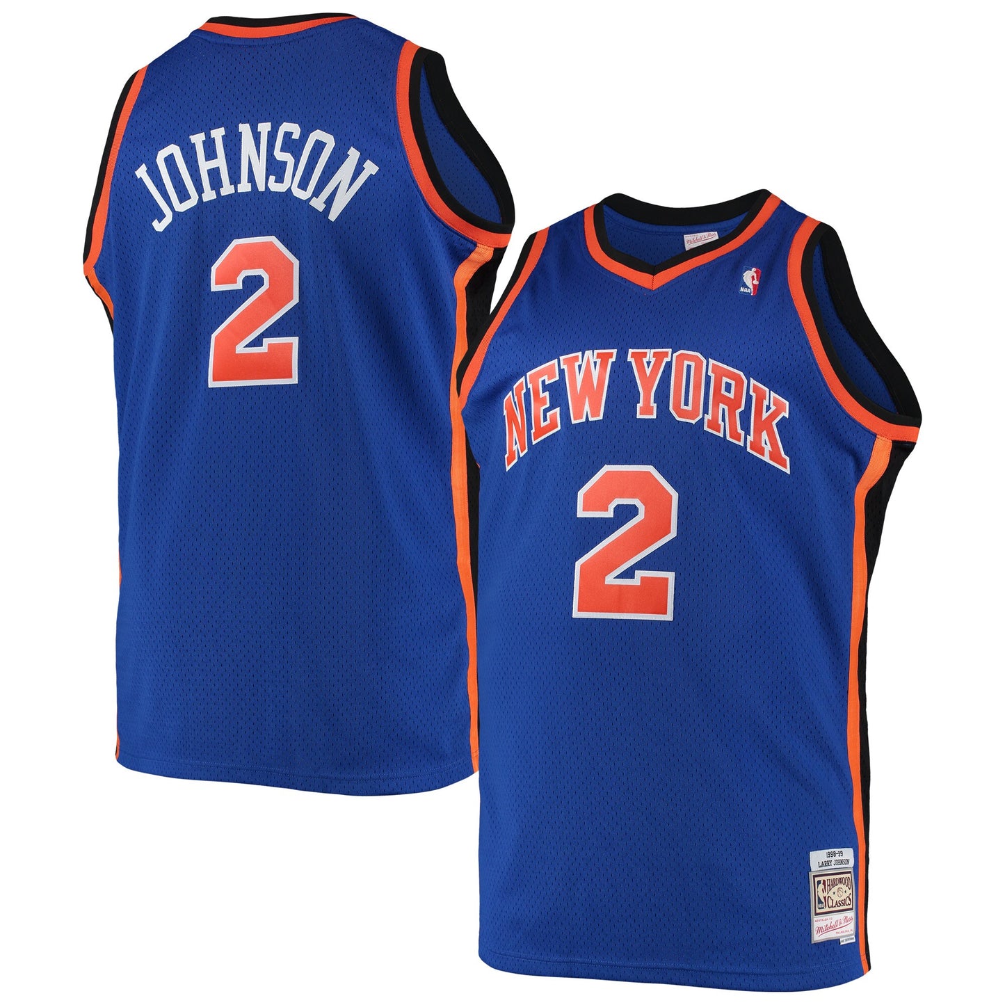 Larry Johnson New York Knicks Mitchell & Ness Big & Tall Hardwood Classics Swingman Jersey - Blue