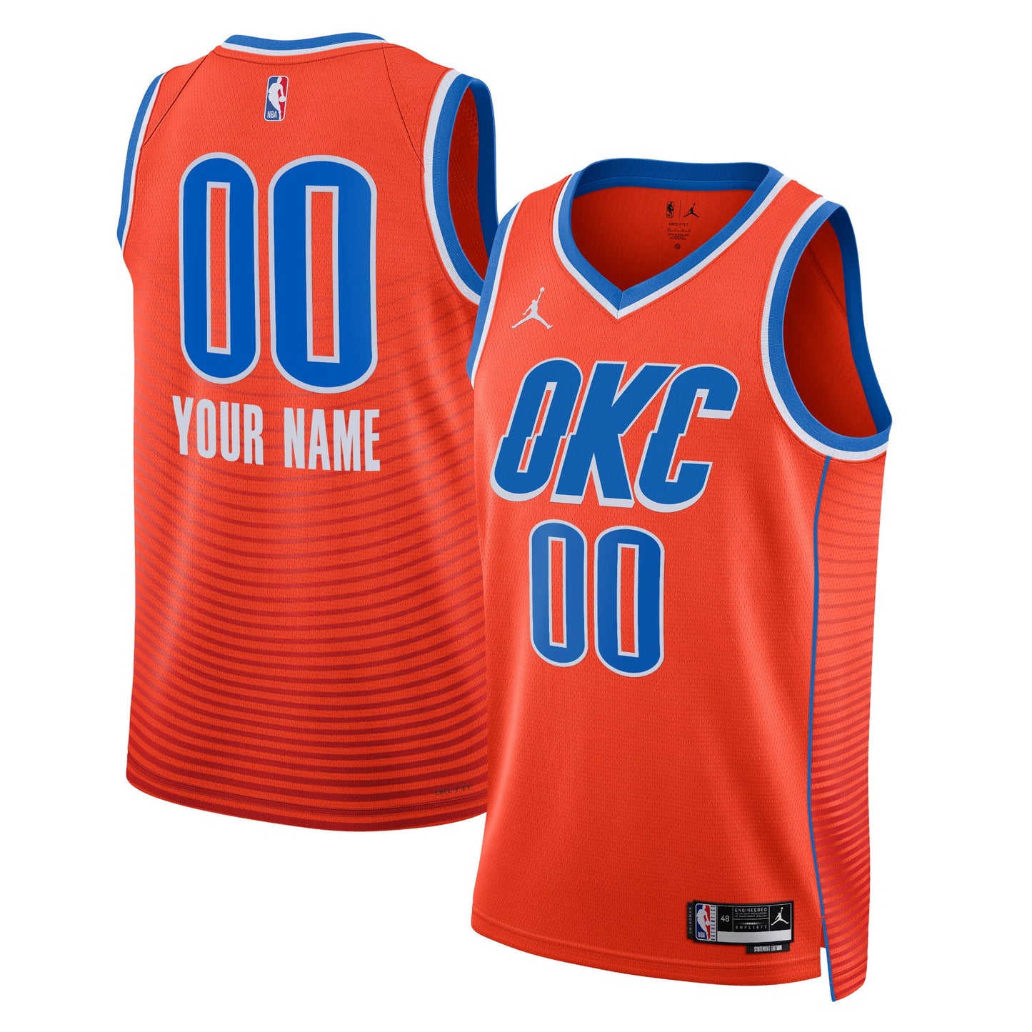 Oklahoma City Thunder Jordans Brand Unisex 2022/23 Swingman Custom Jersey - Statement Edition - Orange