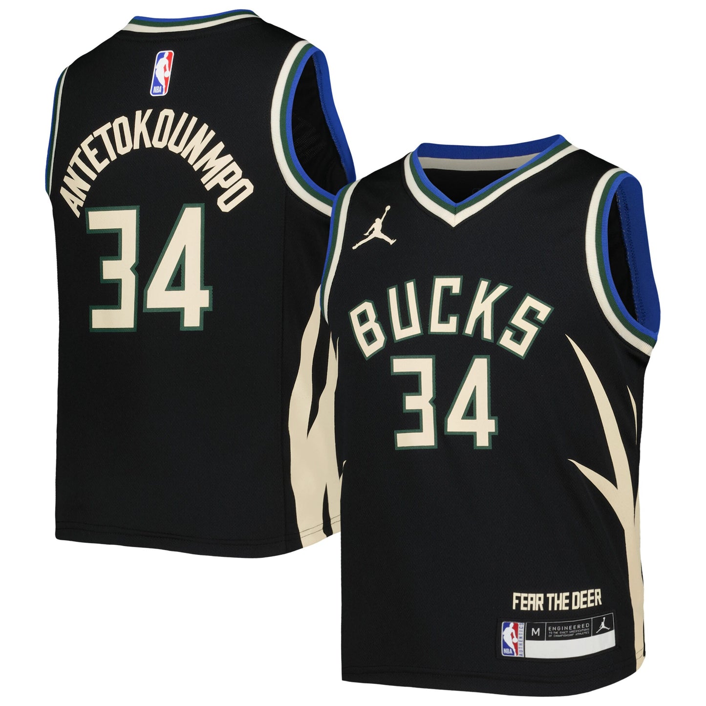 Giannis Antetokounmpo Milwaukee Bucks Jordans Brand Preschool 2022/23 Statement Edition Jersey - Black
