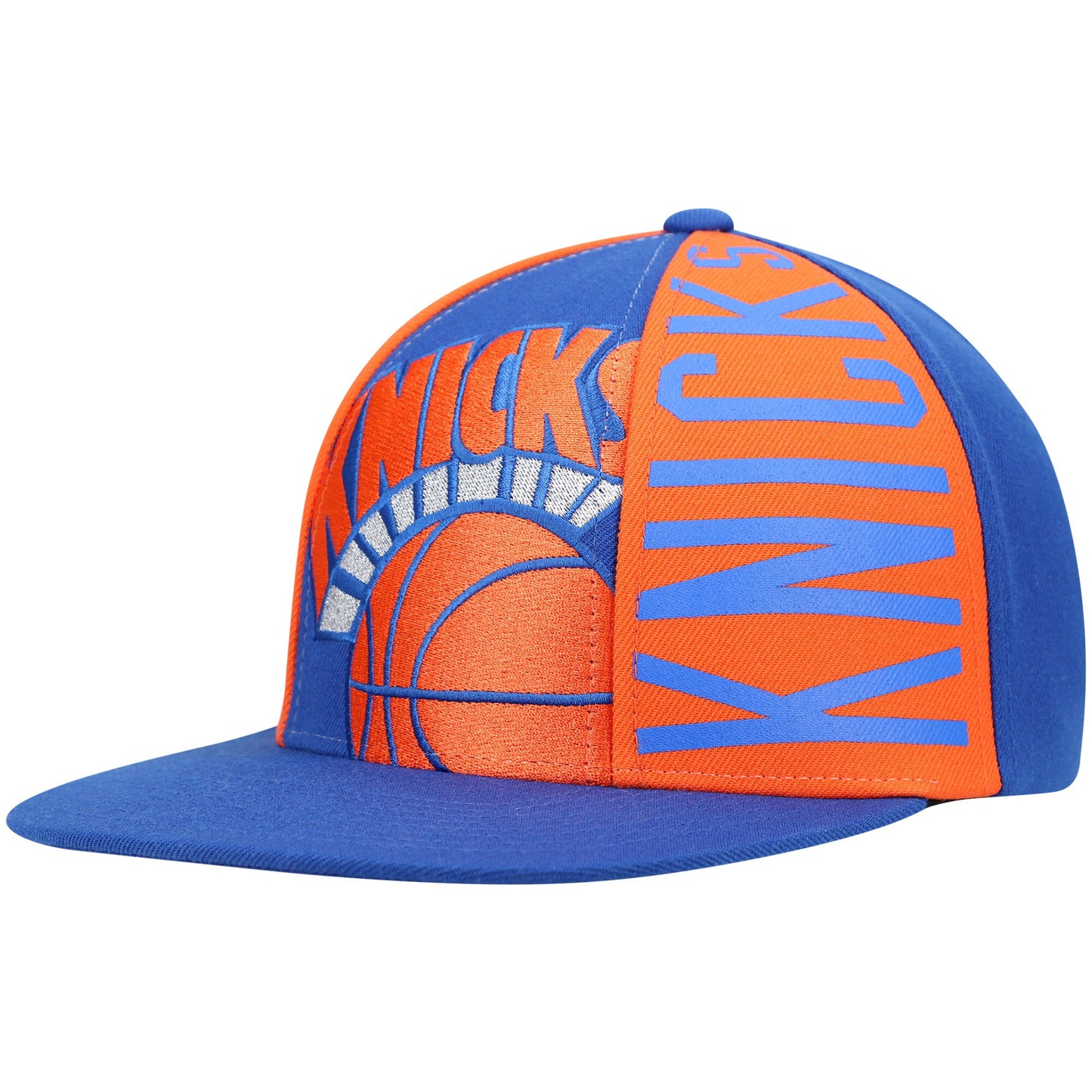 New York Knicks Mitchell & Ness Hardwood Classics Big Face Callout Snapback Hat - Blue