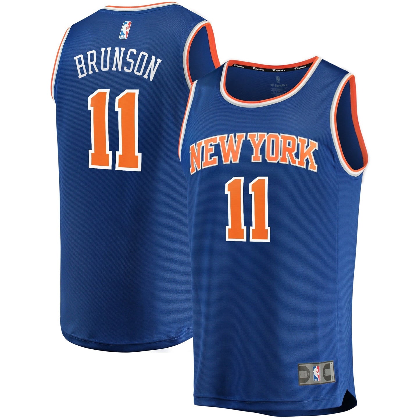 Men's Fanatics Branded Jalen Brunson Blue New York Knicks Fast Break Replica Jersey - Icon Edition
