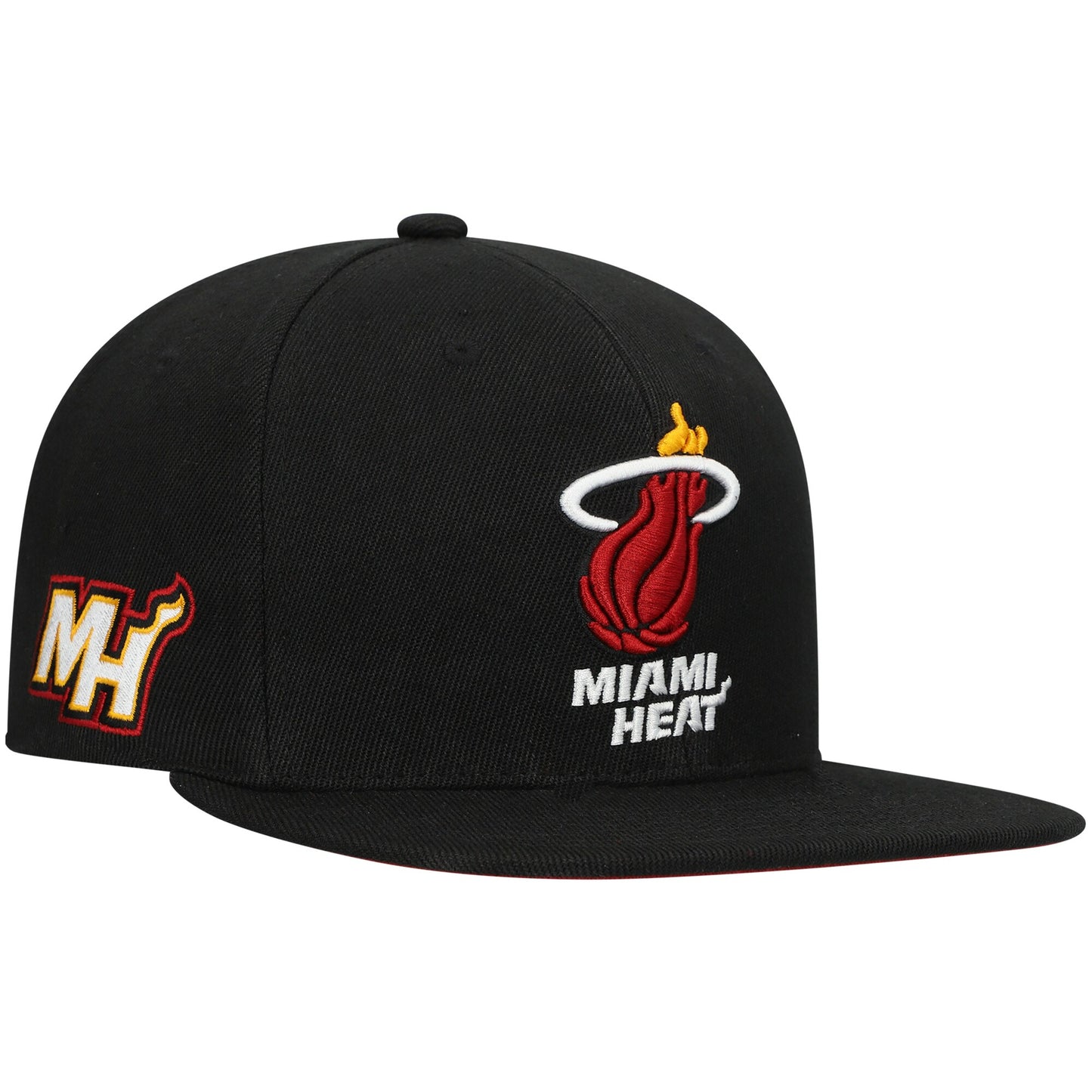 Miami Heat Mitchell & Ness Core Side Snapback Hat - Black