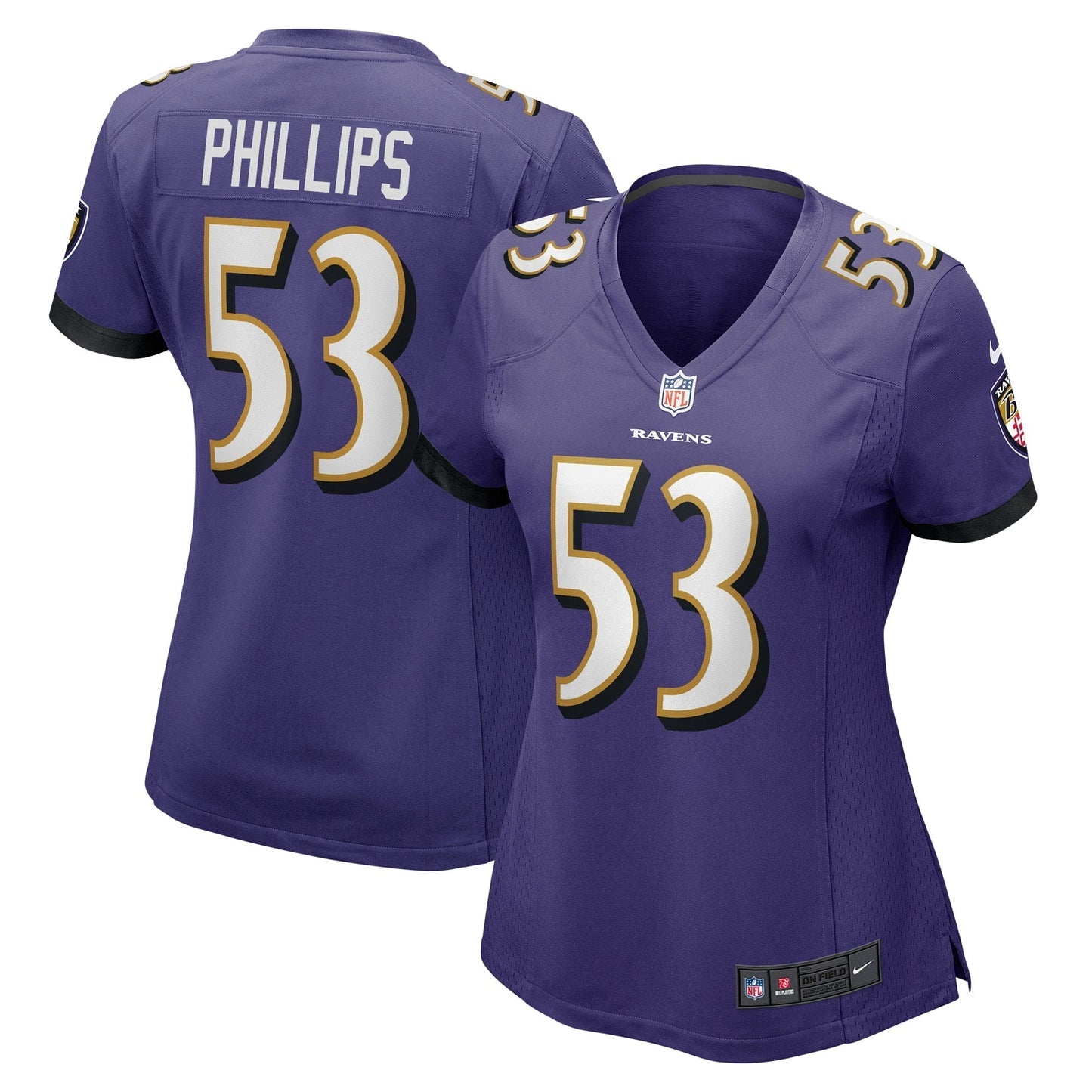 Women's Nike Del'Shawn Phillips Purple Baltimore Ravens Game Player Jersey