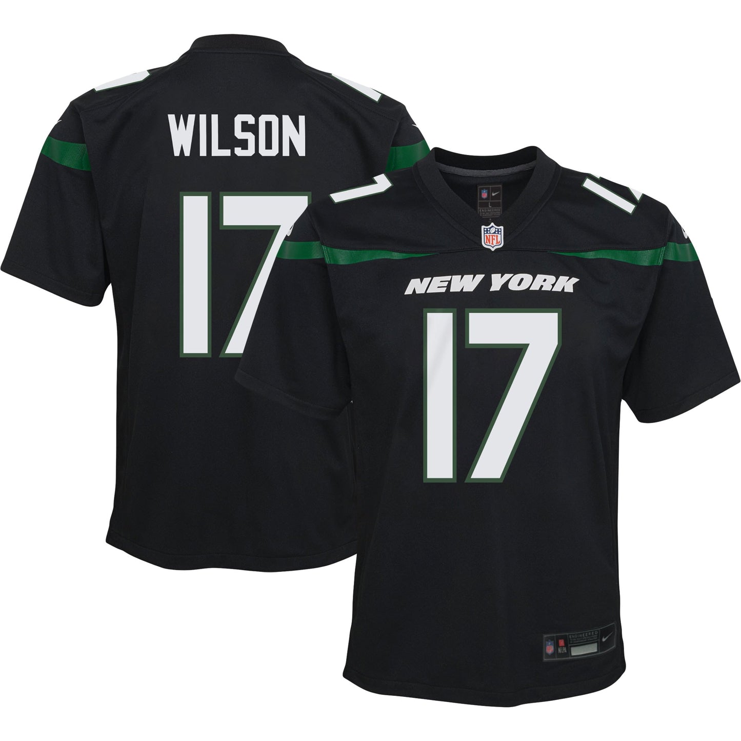 Garrett Wilson New York Jets Nike Youth Game Jersey - Black