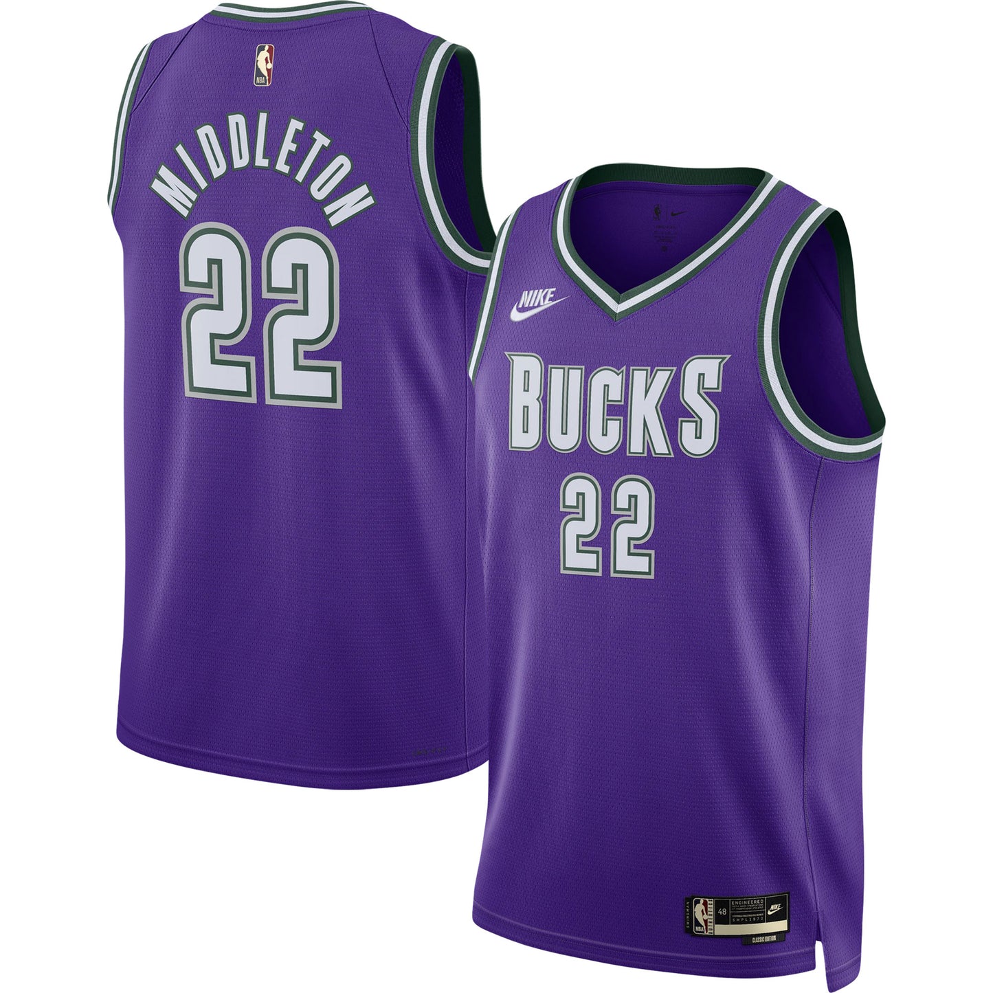 Khris Middleton Milwaukee Bucks Nike Swingman Jersey - Classic Edition - Purple
