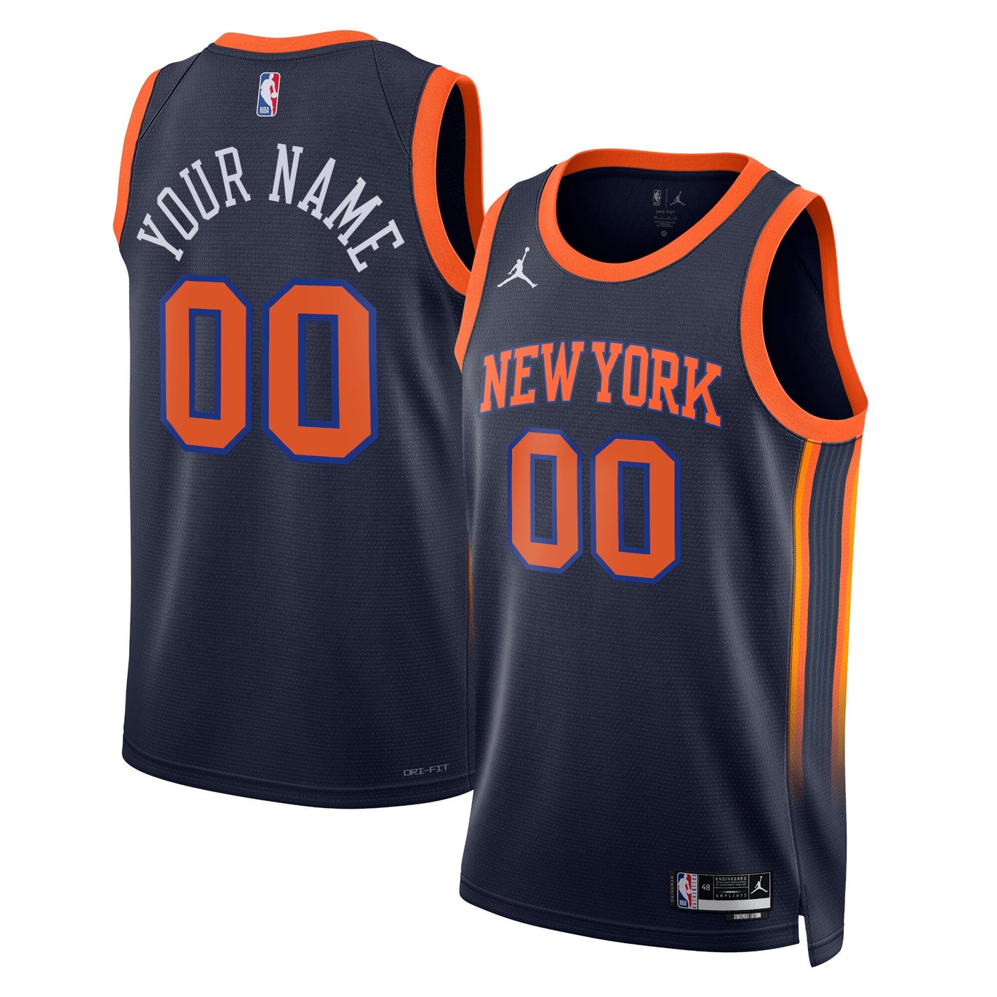 New York Knicks Jordans Brand Unisex 2022/23 Swingman Custom Jersey - Statement Edition - Navy