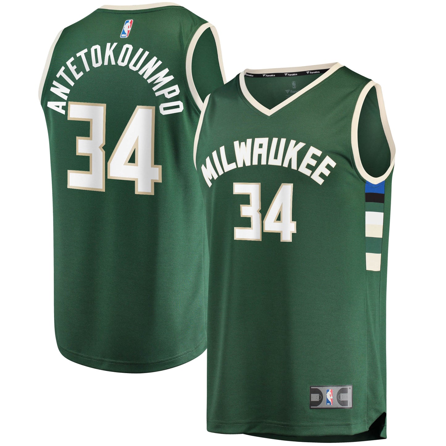 Giannis Antetokounmpo Milwaukee Bucks Fanatics Branded Big & Tall Fast Break Player Jersey - Hunter Green - Icon Edition