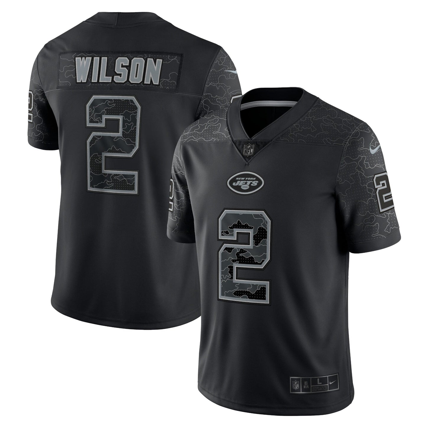 Men's Nike Zach Wilson Black New York Jets RFLCTV Limited Jersey