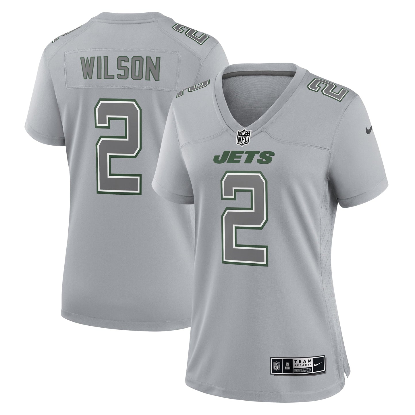 Women's Nike Zach Wilson Gray New York Jets Atmosphere Fashion Game Jersey