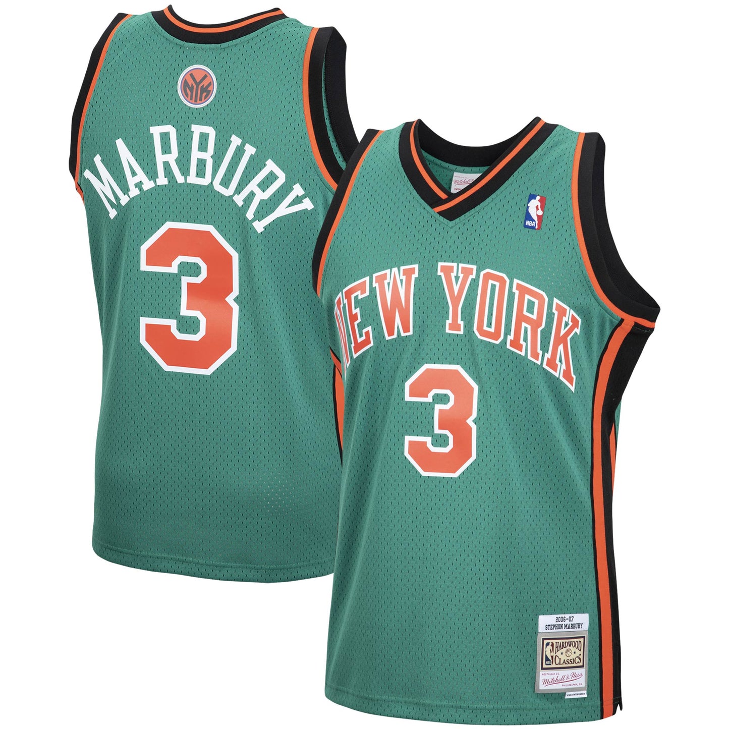 Stephon Marbury New York Knicks Mitchell & Ness 2001/02 Hardwood Classics Swingman Jersey - Green