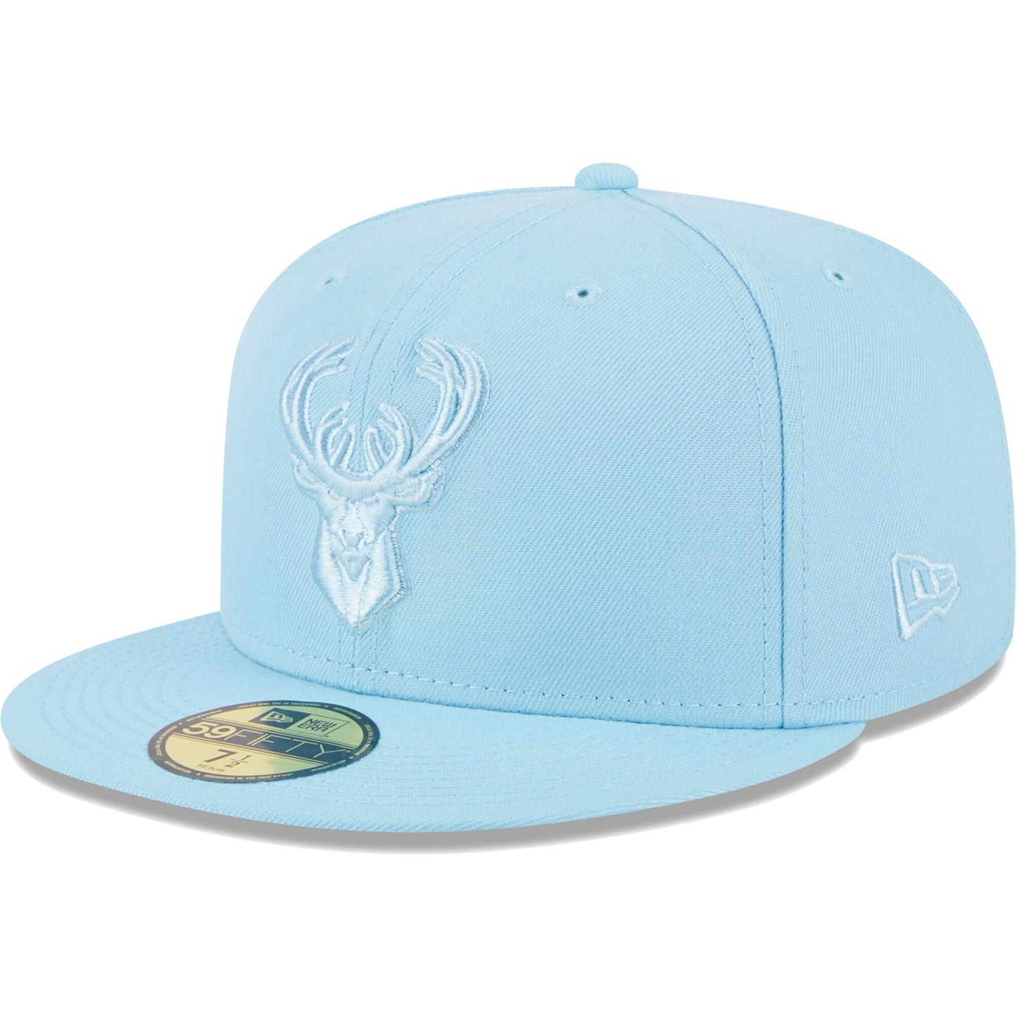 Milwaukee Bucks New Era Spring Color Pack 59FIFTY Fitted Hat - Powder Blue
