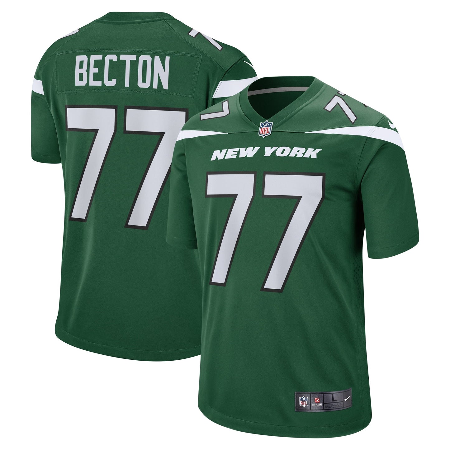 Men's Nike Mekhi Becton Gotham Green New York Jets Player Game Jersey