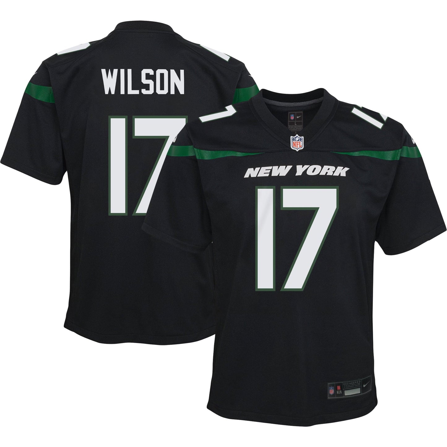 Youth Nike Garrett Wilson Black New York Jets Game Jersey