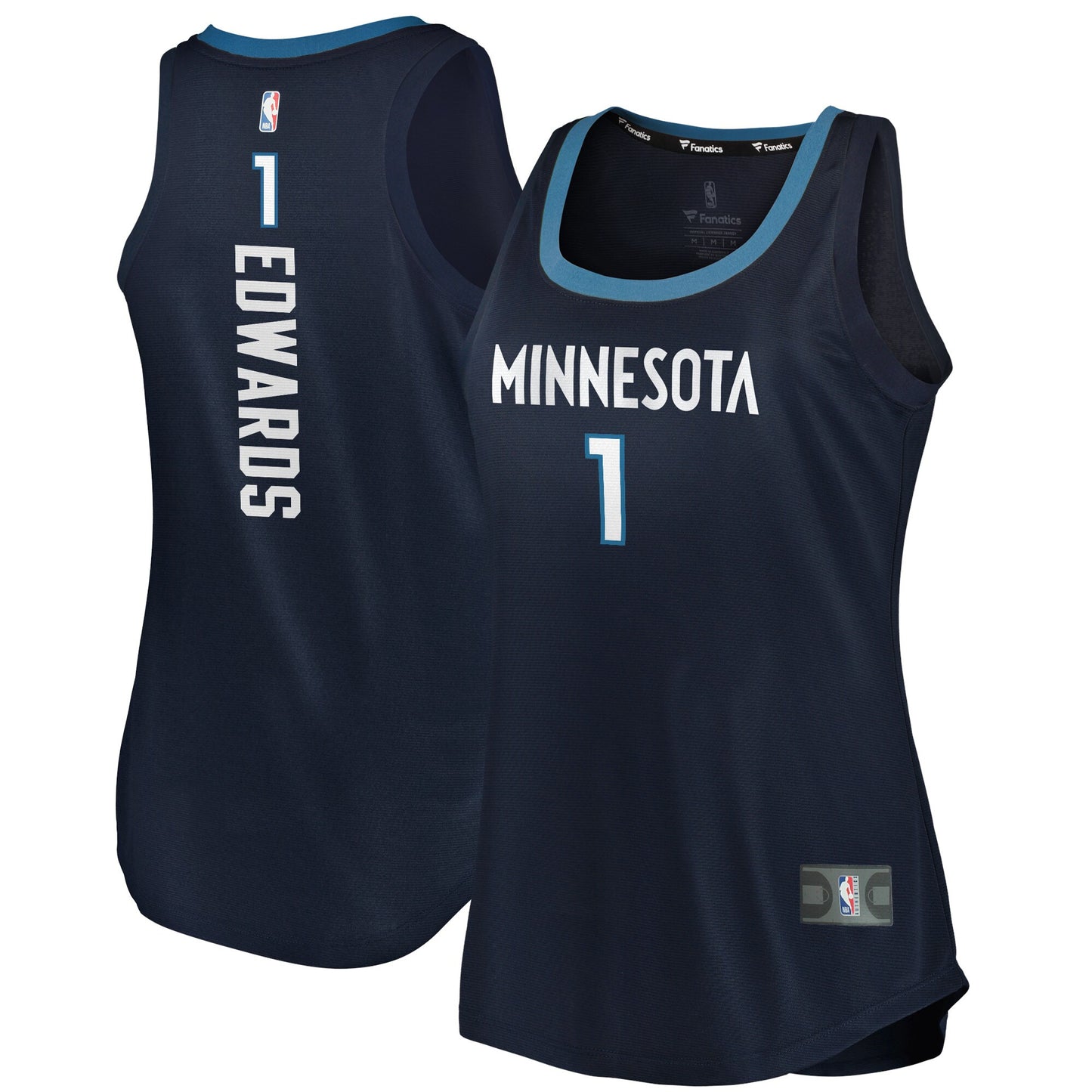 Anthony Edwards Minnesota Timberwolves Fanatics Branded Women's 2021/22 Fast Break Tank Jersey - Icon Edition - Navy