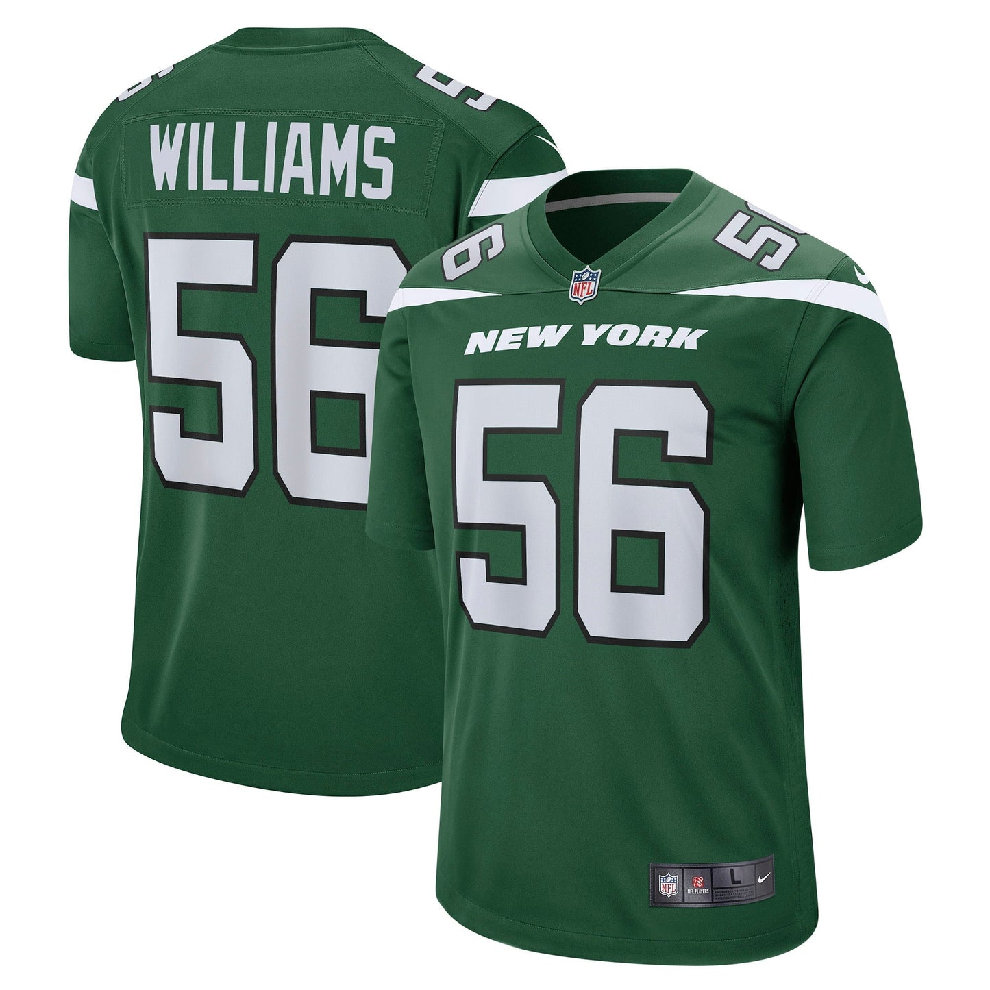 Men's Nike Quincy Williams Gotham Green New York Jets Game Jersey
